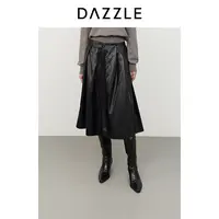 DAZZLE地素半身裙不规则褶皱结构半裙2I4S318