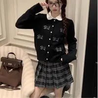【安心推荐】可爱小狗针织衫开衫女新款秋季宽松韩系初秋软糯套装