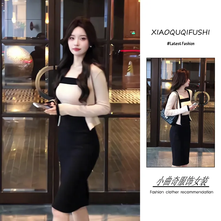 2025年春夏轻熟风气质时尚潮流百搭精品女装开衫吊带半身裙三件套