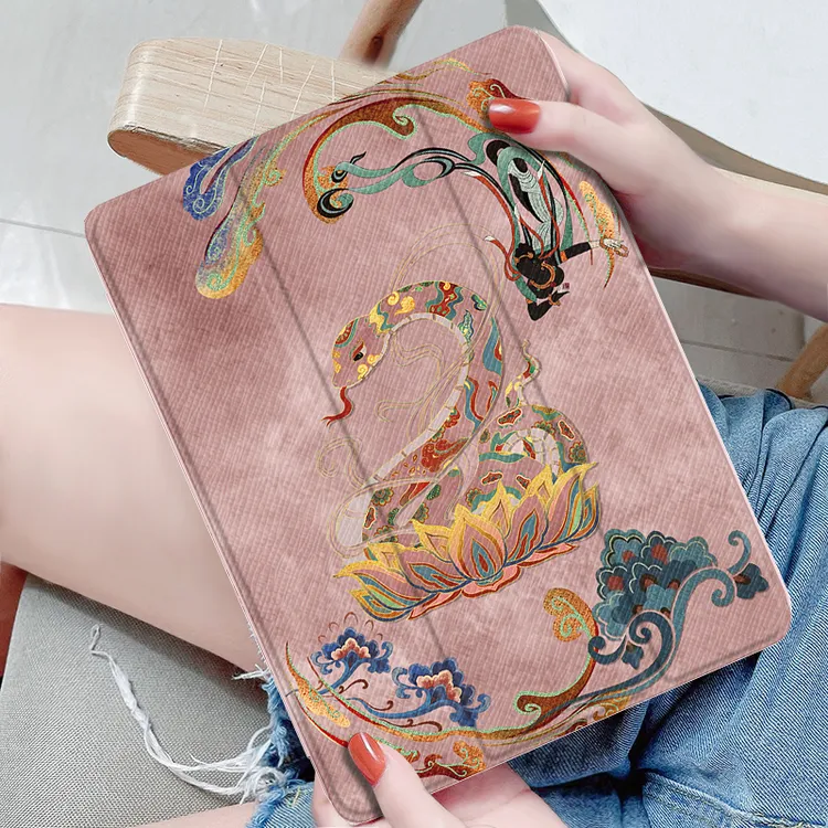 敦煌莲花蛇ipad保护壳ipadpro2024平板保护套air6防摔11英寸ins女