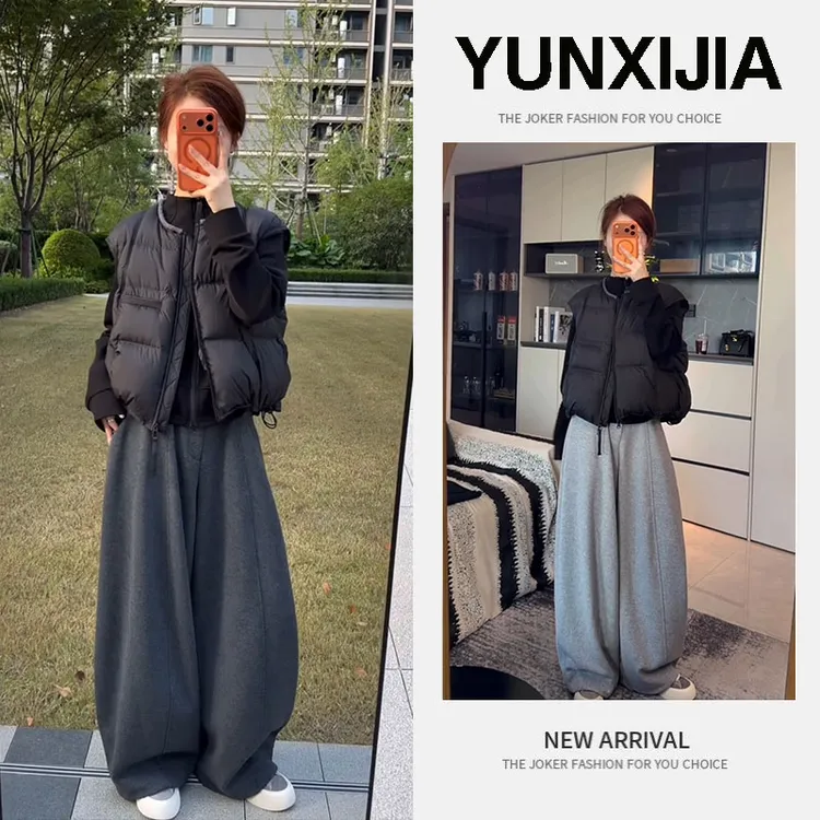 2025秋季新款时尚气质慵懒风休闲百搭上衣马甲裤子三件套