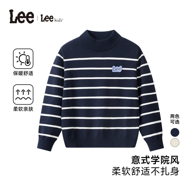 Lee童装高领针织衫秋冬保暖舒适亲肤男女同款套头LK5X2WUT0251