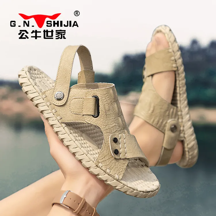 公牛世家凉鞋男夏季百搭两用男士休闲鞋轻便软底户外开车沙滩凉鞋商品图