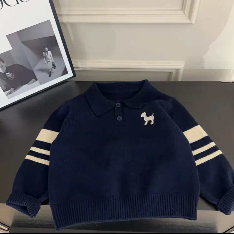男童秋冬款上衣POLO衫长袖儿童中大童毛衣童装针织衫潮牌