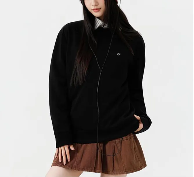 保暖卫衣简约圆领适中套头衫宽松卫衣秋冬长袖