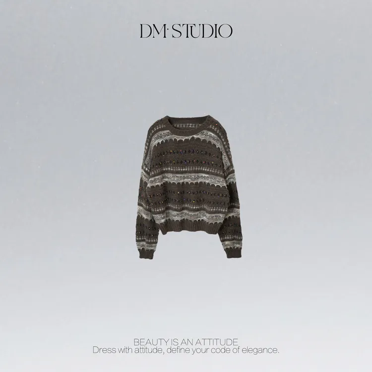 DEDM•STUDIO/韩系设计感时尚费尔岛花纹套头毛衣2510ZZS/52X297