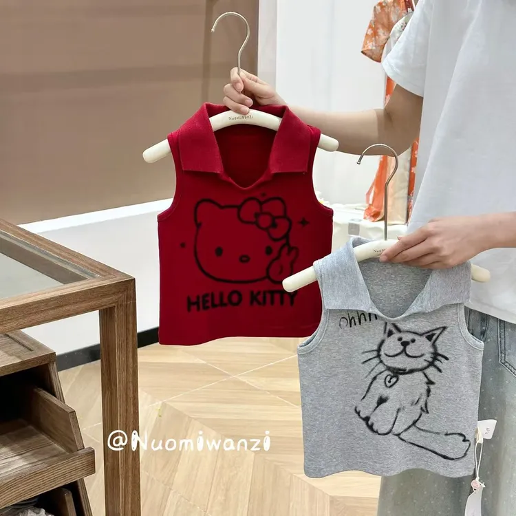 丸子十【现货】儿童韩系百搭涂鸦印花辣妹T（夏款）WZJ-23638