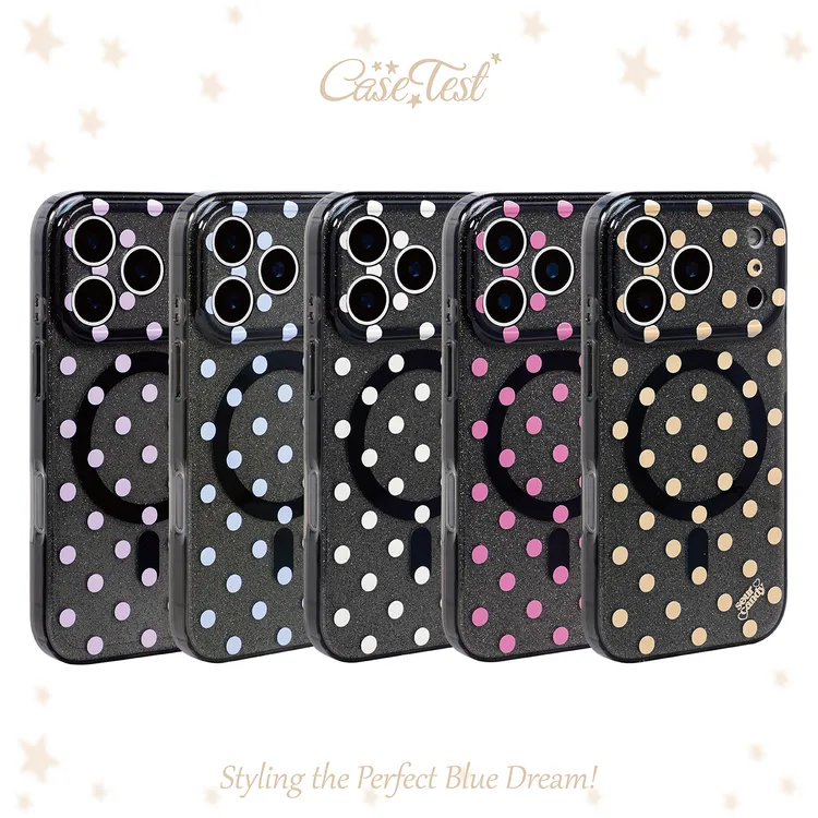 壳试验树莓糖霜双层波点磁吸适用苹果17 16promax手机壳韩系新款