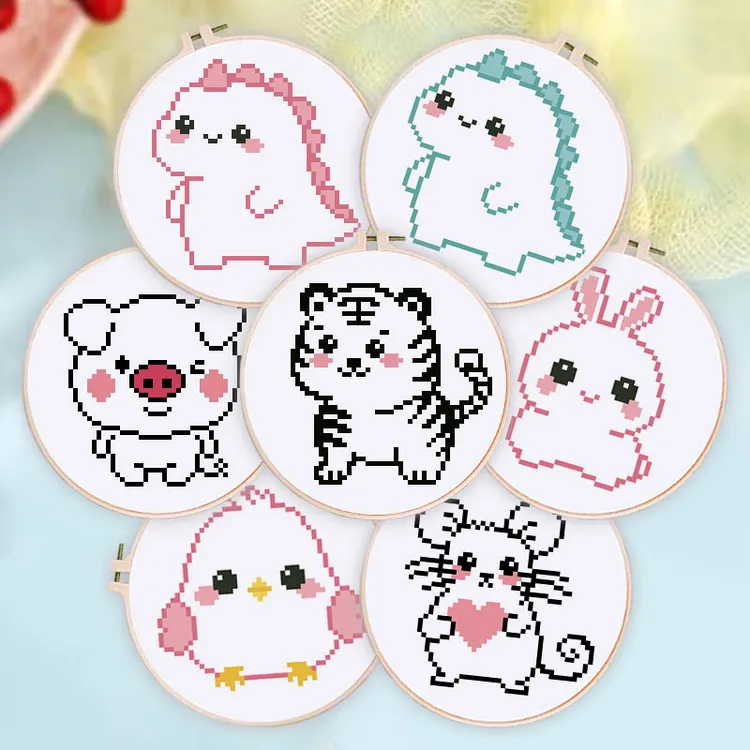 儿童手工diy材料包十字绣2025新款简单线绣刺绣幼儿园手工自己绣