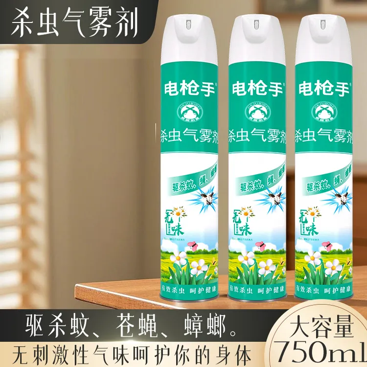 【拍一发三瓶】电枪手灭防蚊蝇气雾剂清新无味每瓶750ml*3瓶