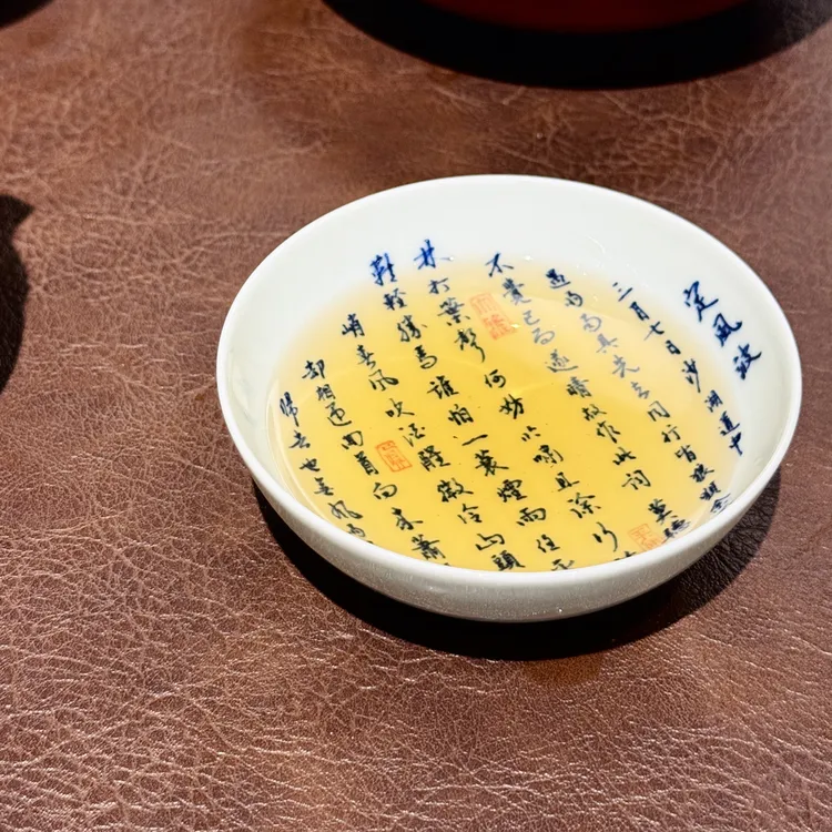 手写青花定风波普洱杯