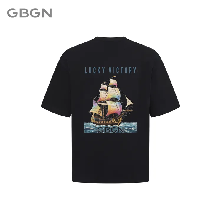 GBGN【加勒比帆船】重工刺绣工艺夏季新款短袖T恤G8002