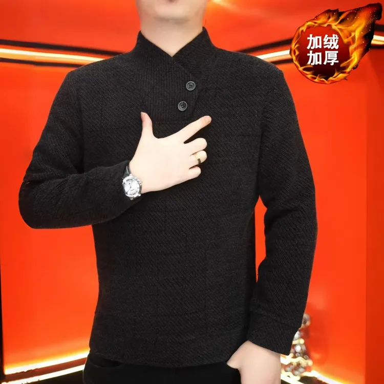 《极简线条》时尚卫衣休闲修身加绒帅气男士长袖轻奢时尚简约百搭