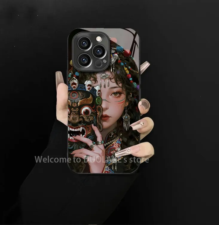 适用苹果/oppo/vivo/华为扎基拉姆电镀玻璃手链手机壳防摔创意
