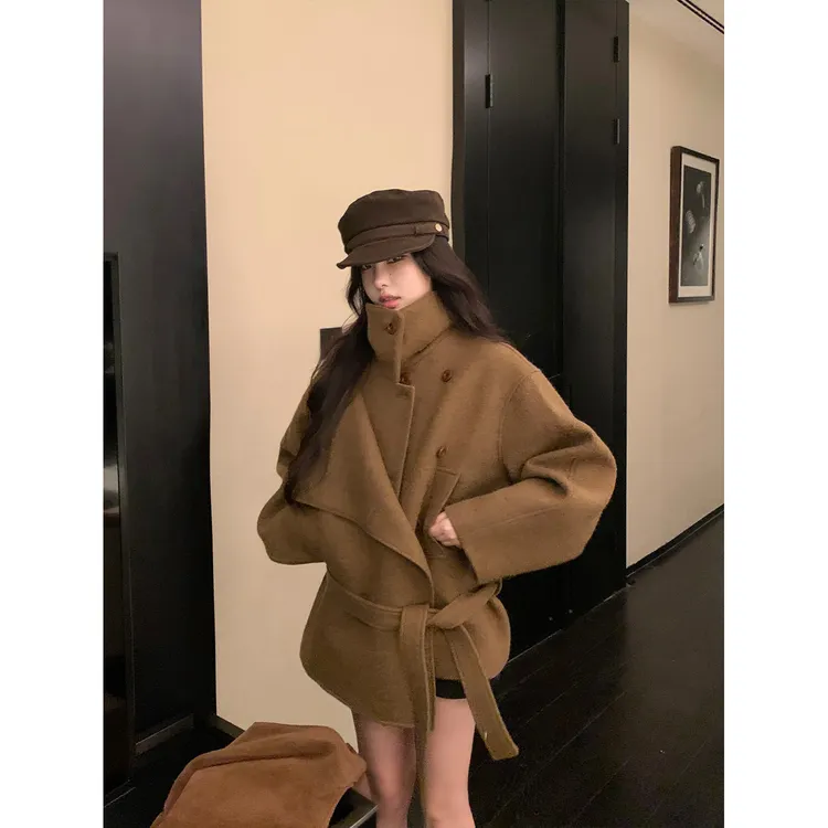 区区欧阳主推！lemair*金敏喜同款大衣羊毛外套高级感小个子复古短