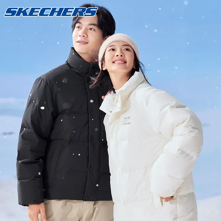 Skechers斯凯奇男女同款梭织羽绒服秋冬简约百搭保暖外套L324U105