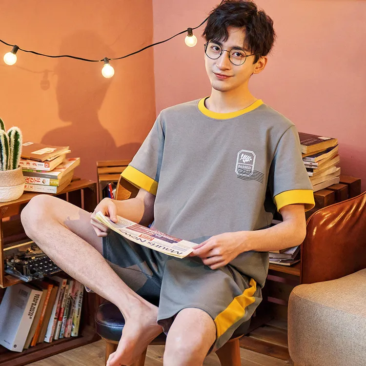 2025新款夏天睡衣男士夏季青少年短袖大童男生纯棉家居服男款大码