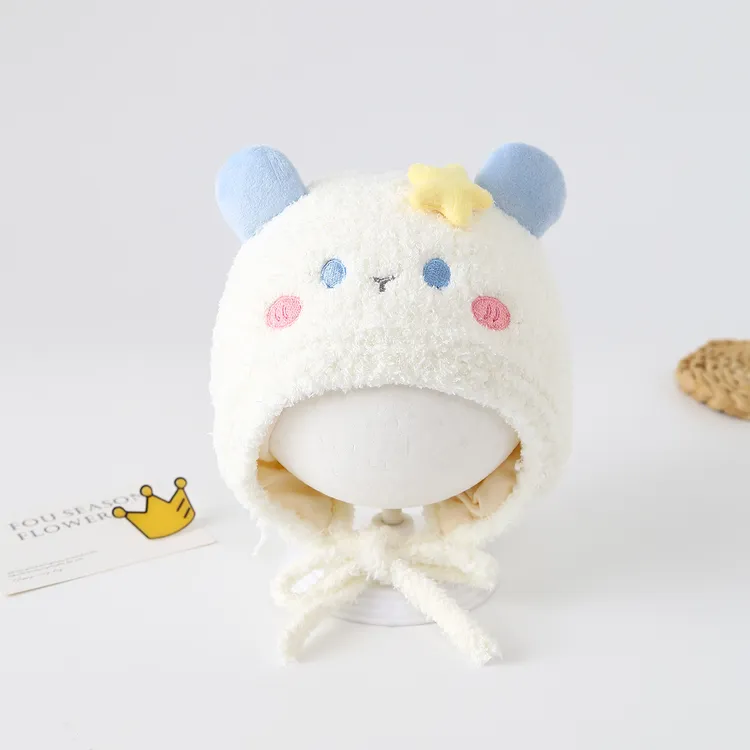 婴儿帽子6-12个月冬护耳帽男女宝宝外出防冻保暖婴幼儿宝宝针织帽