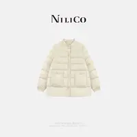 NILICO【十七岁】法式气质拼接小立领慵懒百搭显瘦保暖小A摆鹅绒服