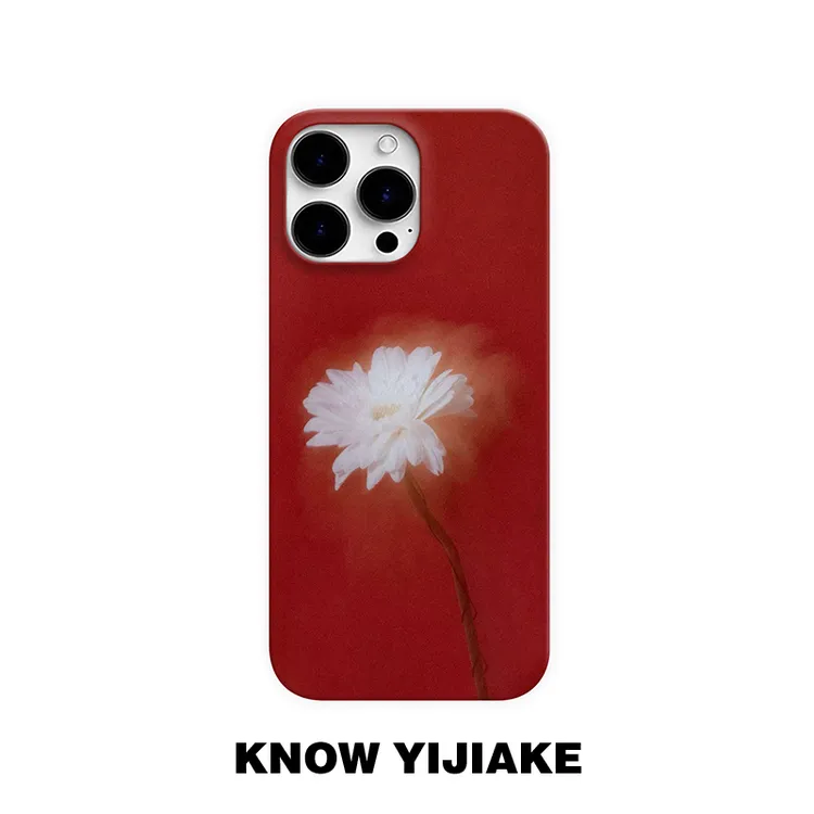 一朵白莲适用苹果17pro手机壳16promax华为小米15oppo套vivo艺术