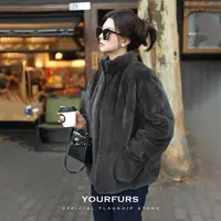 Yourfurs 高智感短款立领貂皮皮草外套降温抗风保暖进口整貂母貂