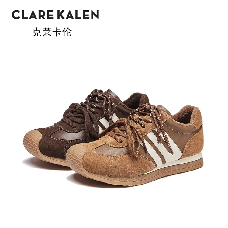 【英国CK】休闲低跟日常休闲风时尚休闲鞋冬季系带潮鞋低帮小众加绒