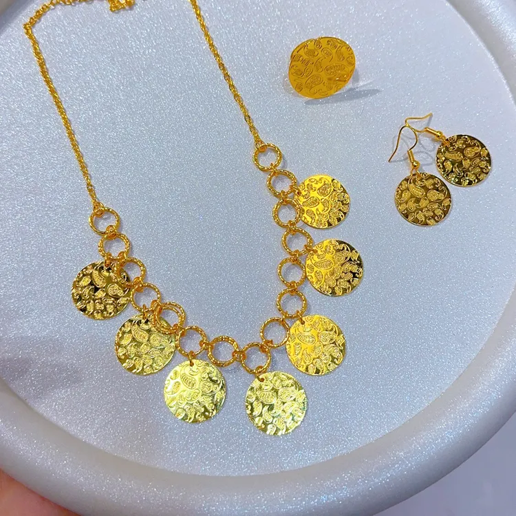 钛钢项链 钛钢 铜合金亚克力网气时尚百搭新款套装107