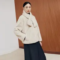 【王雪糕专属】firststation可拆卸围巾短款大衣外套女8632A