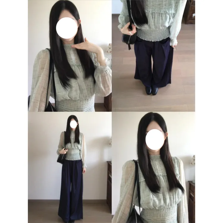 法式独特漂亮雪纺上衣女秋季新款韩系独特漂亮巨好看休闲裤两件套