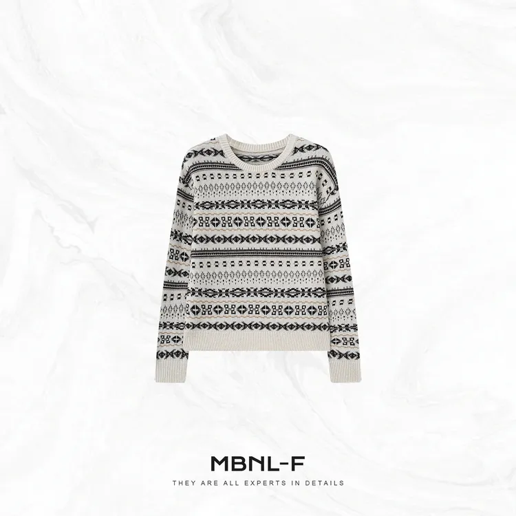 MBNL-F“冷彩费尔岛” 绵羊毛定织百搭毛衣 秦磊XM-XMY2592