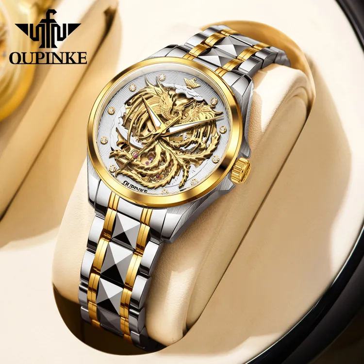 简约轻奢女款瑞士认证欧品客龙凤系列名表进口机芯手表女士机械表