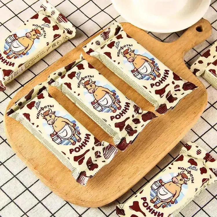 俄罗斯风味大奶牛巧克力威化 奶香浓郁酥脆不腻 年货食品网红零食