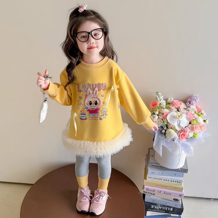 女童秋装套装2025新款4-6岁幼儿园潮款小童女宝春秋季洋气两件套