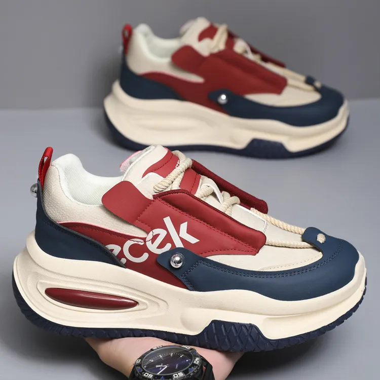 鞋子男款秋冬2025新款厚底运动潮鞋高级感痞帅网鞋小众潮牌老爹鞋