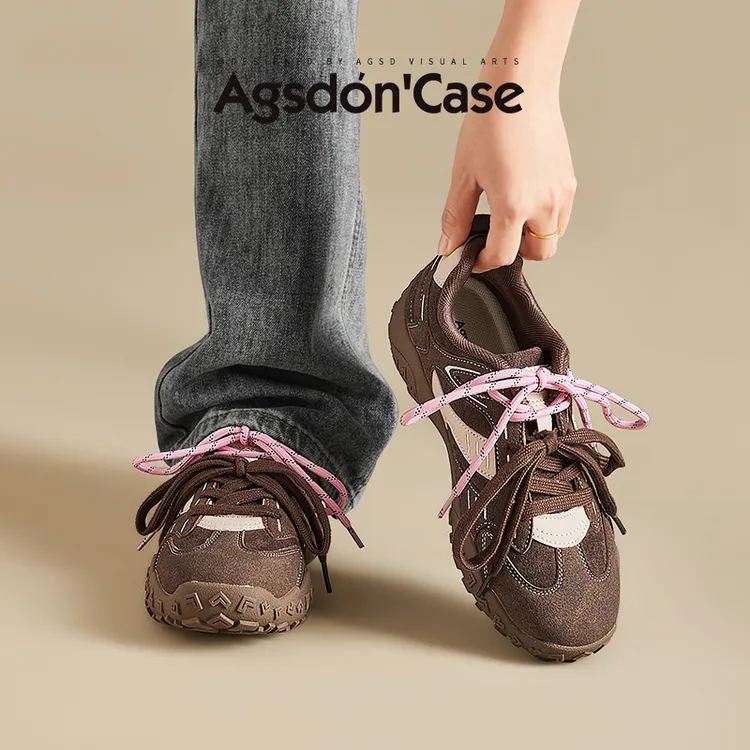 Y奥古狮登美拉德棕色德训鞋女2025新款厚底芭蕾风阿甘休闲运动鞋Y