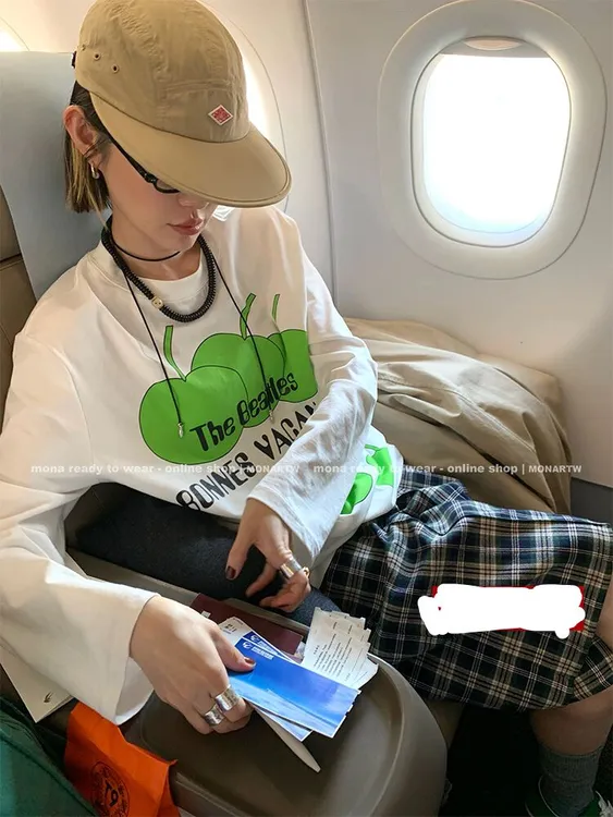 【9.4日 早10点上新 抢先加购】MONA 100棉 基础印花长袖T恤女