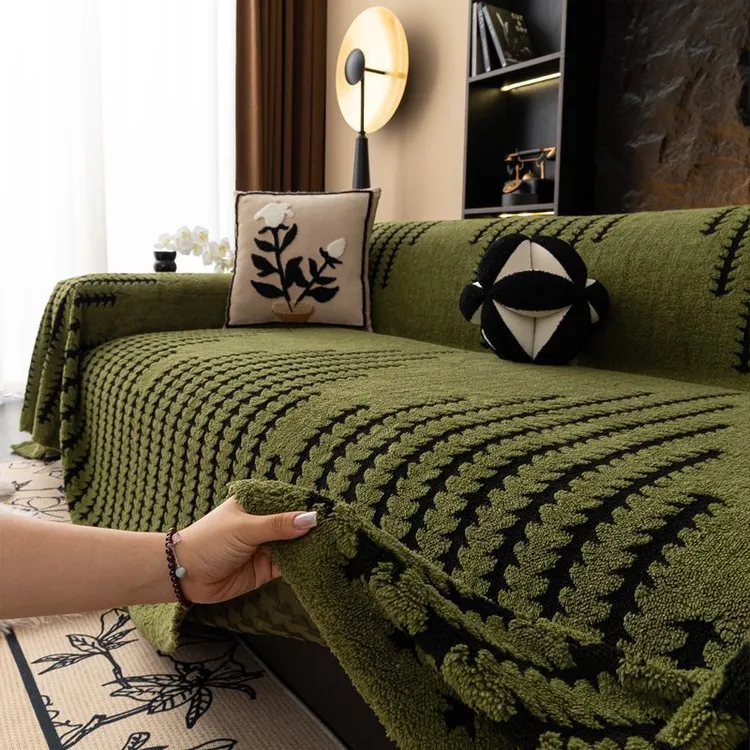 轻奢高级感秋冬毛绒沙发巾盖布加厚新款防滑一整张通用全盖套罩