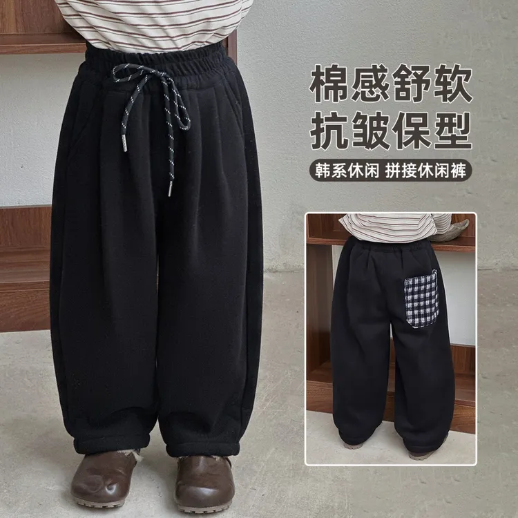 儿童加绒加厚裤子男童运动裤2025新款秋冬装 CXF3739悠悠童话童装