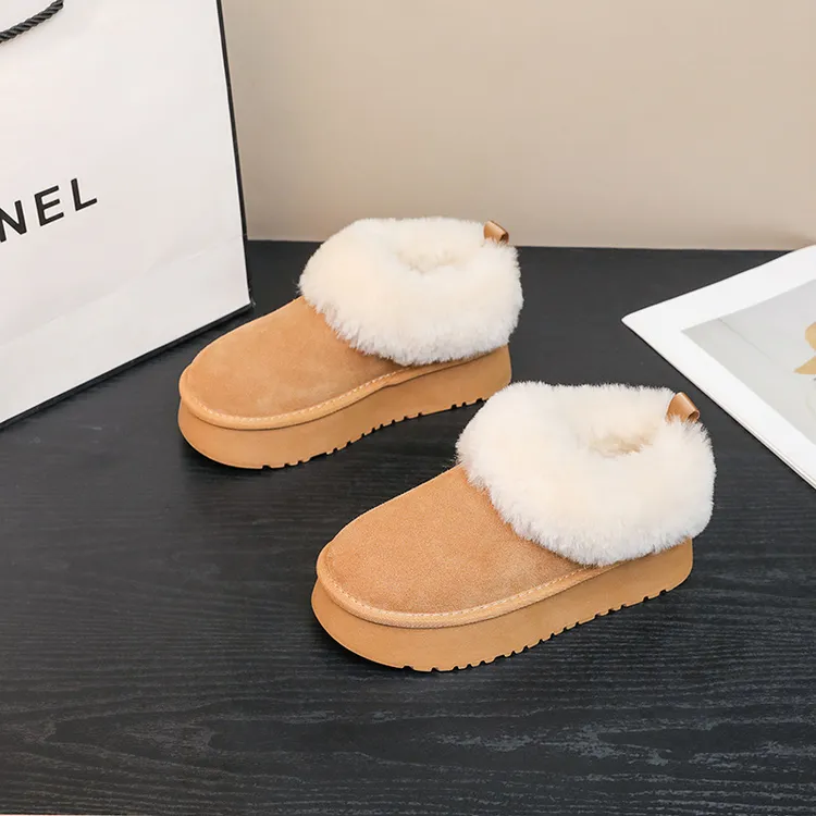  防水厚底雪地靴女2025年冬季新加绒保暖短靴小土豆户外百搭棉鞋