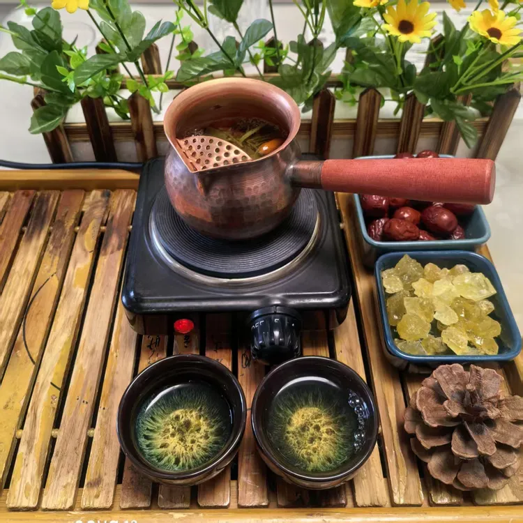 甘肃罐罐茶新款茶馆同款煮茶器调温炉煮茶炉配纯铜罐有过滤套装