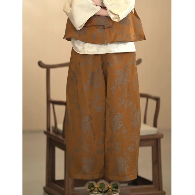 「碎银裤」中国风网红秋冬休闲日常灯笼裤复古老料提花宽松慵懒裤