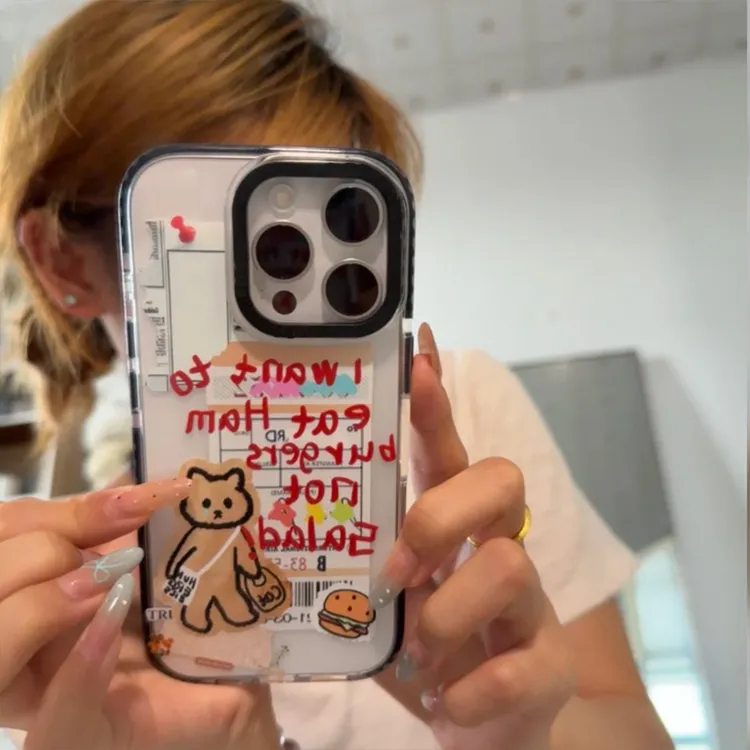 BANCA信封熊涂鸦适用苹果17/16promax手机壳15/14三合一13/12/11