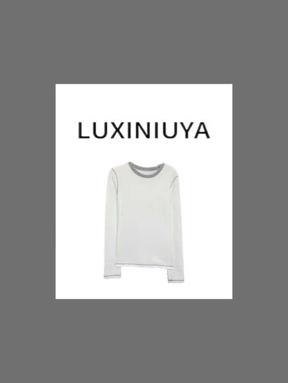 【LUXINIUYA】冬季新款秋季新款韩系高级感时尚百搭T恤#CX1972