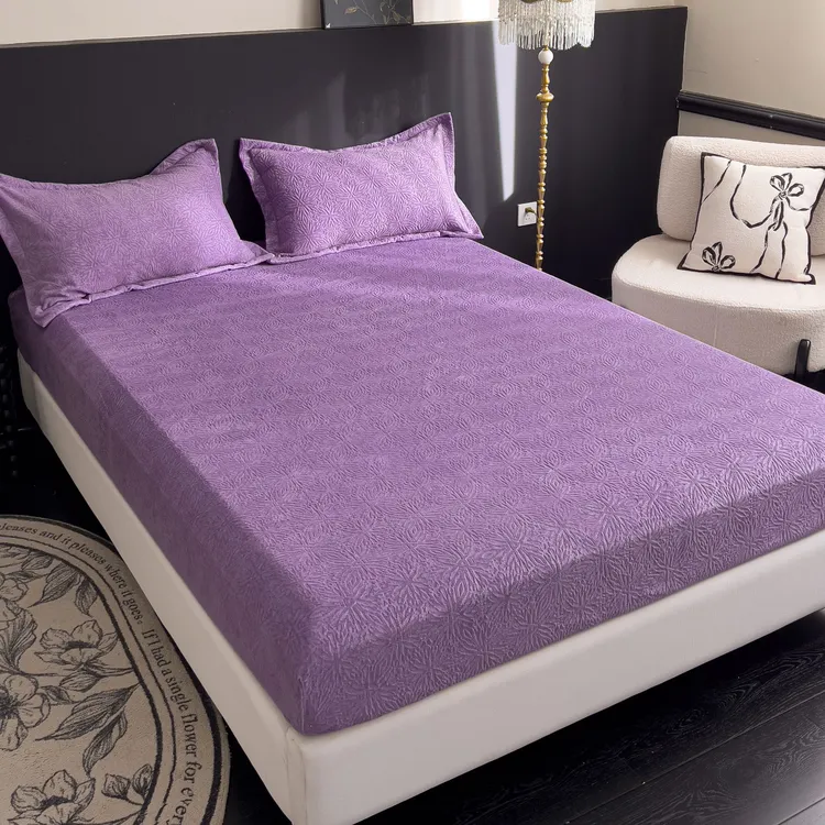 秋冬加厚加绒宝宝绒床笠防滑抗静电加厚床罩防尘席梦思保护套