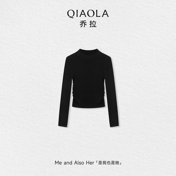 QIAOLA/乔拉【冬日特调】秋冬季羊毛半高领修身显瘦百搭时尚打底衫