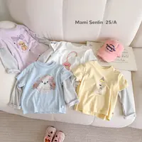 妈咪森林童装2025年女童秋装韩版假两件T恤 253-MMSL-253021
