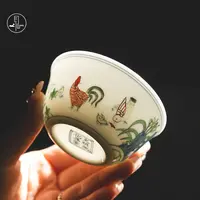 【见山烧】见山烧斗彩鸡缸杯