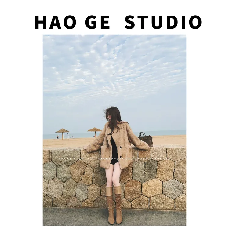 浩哥严选●嘉柏丽尔HGQ5WT4243A兔毛外套预简版气质百搭保暖时尚款