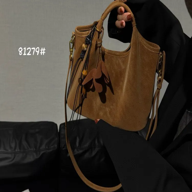 菜篮子包复古擦色植柔皮手提单肩斜挎子母包小众百搭通勤风