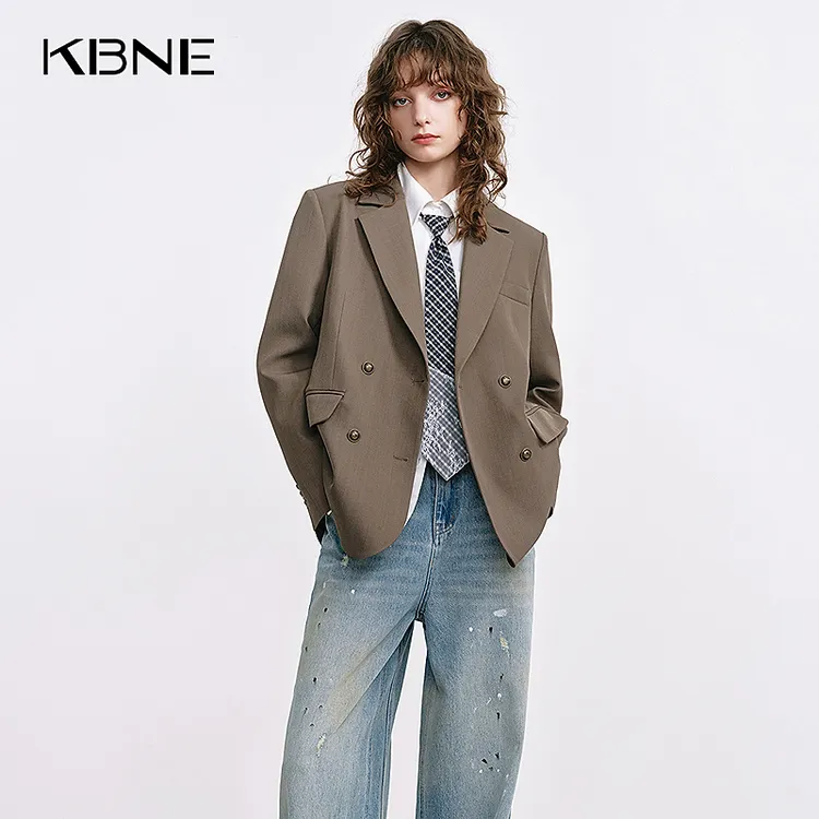 KBNE西装外套女款爆款2025新款秋季流光风复古通勤休闲高级感西服